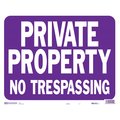 Hy-Ko Private Prop No Tres Purple Sign 14.5" x 18.5", 5PK A22520